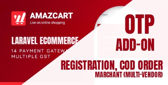 OTP Add-on V1.2 for AmazCart Laravel Ecommerce CMS Script