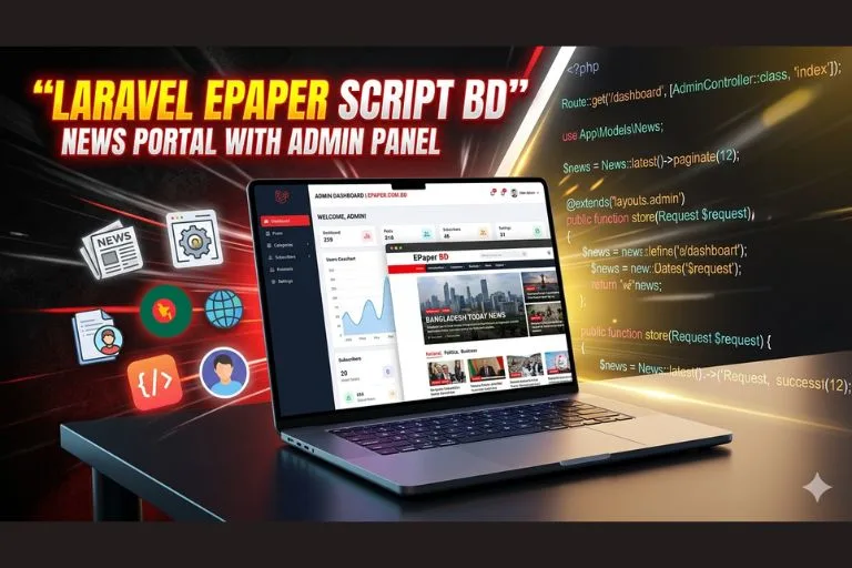 Laravel EPaper News Website PHP Script BD with Admin Panel